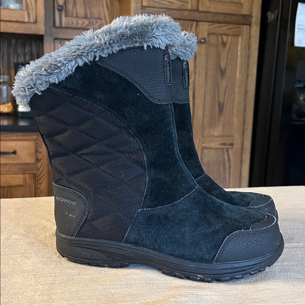 COLUMBIA Ice Maiden II Slip Boot Suede Waterproof Winter Snow Black‎ women’s 6